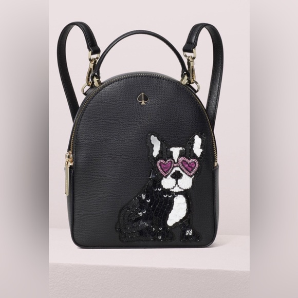 Kate Spade Francois French Bulldog Amelia Mini Backpack - Picture 1 of 13